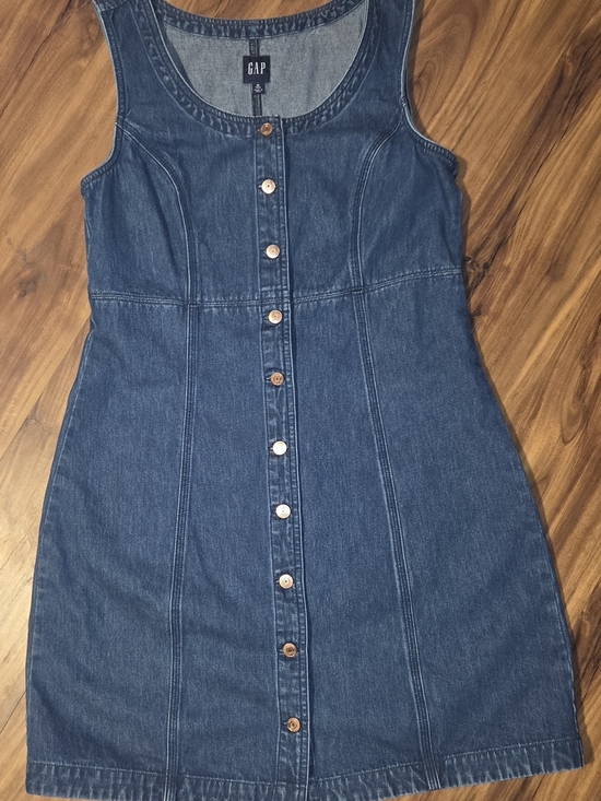 GAP Dresses & Skirts - GAP Dark Blue Sleeveless Button-Front Denim Dress